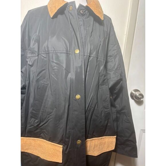 Misty Harbor Any Weather Slicker Jacket Raincoat Flannel Lined Size Small Black - Picture 3 of 6